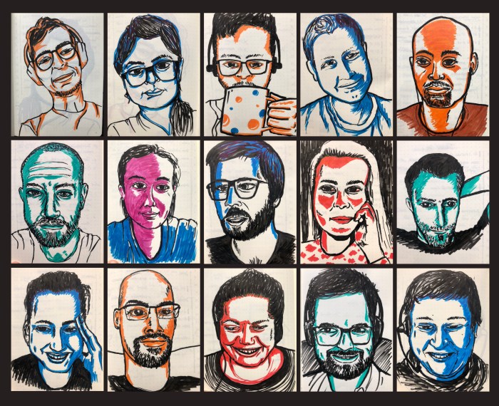 Illustration of team members