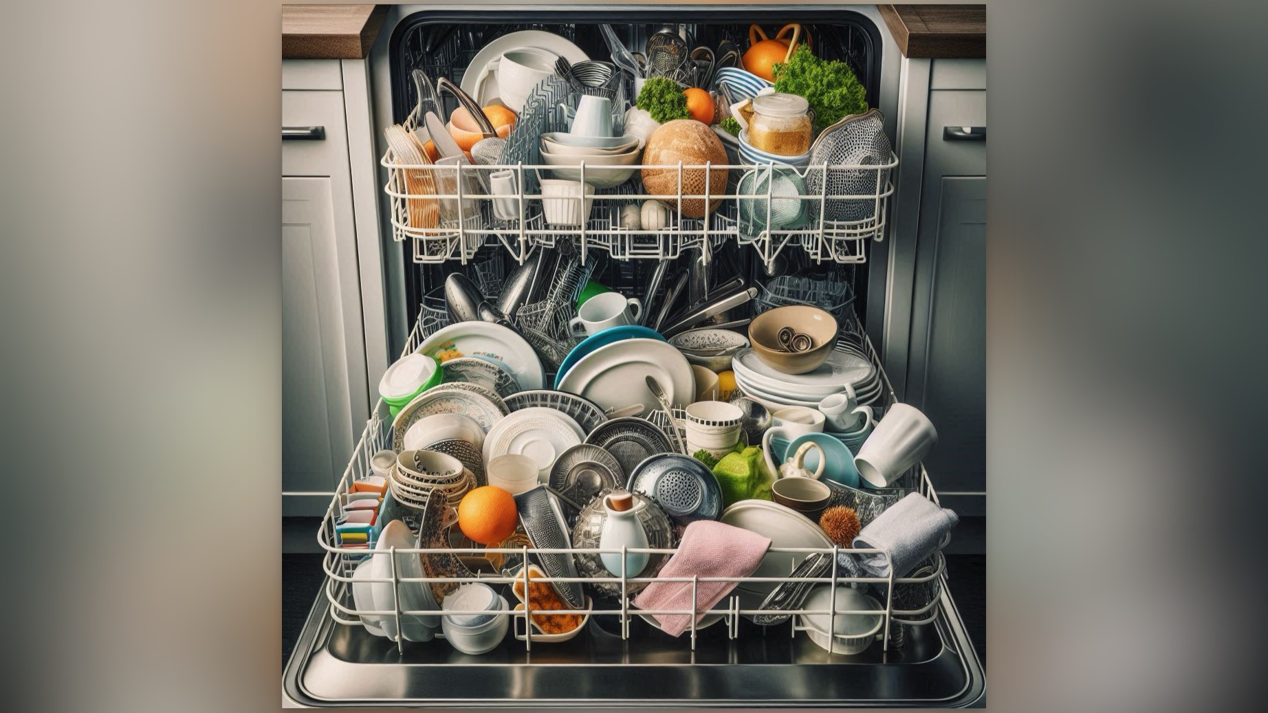 dirty dishes in the dishwasher